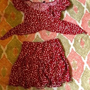 TIE CROPPED SHIRT WITH SKIRT